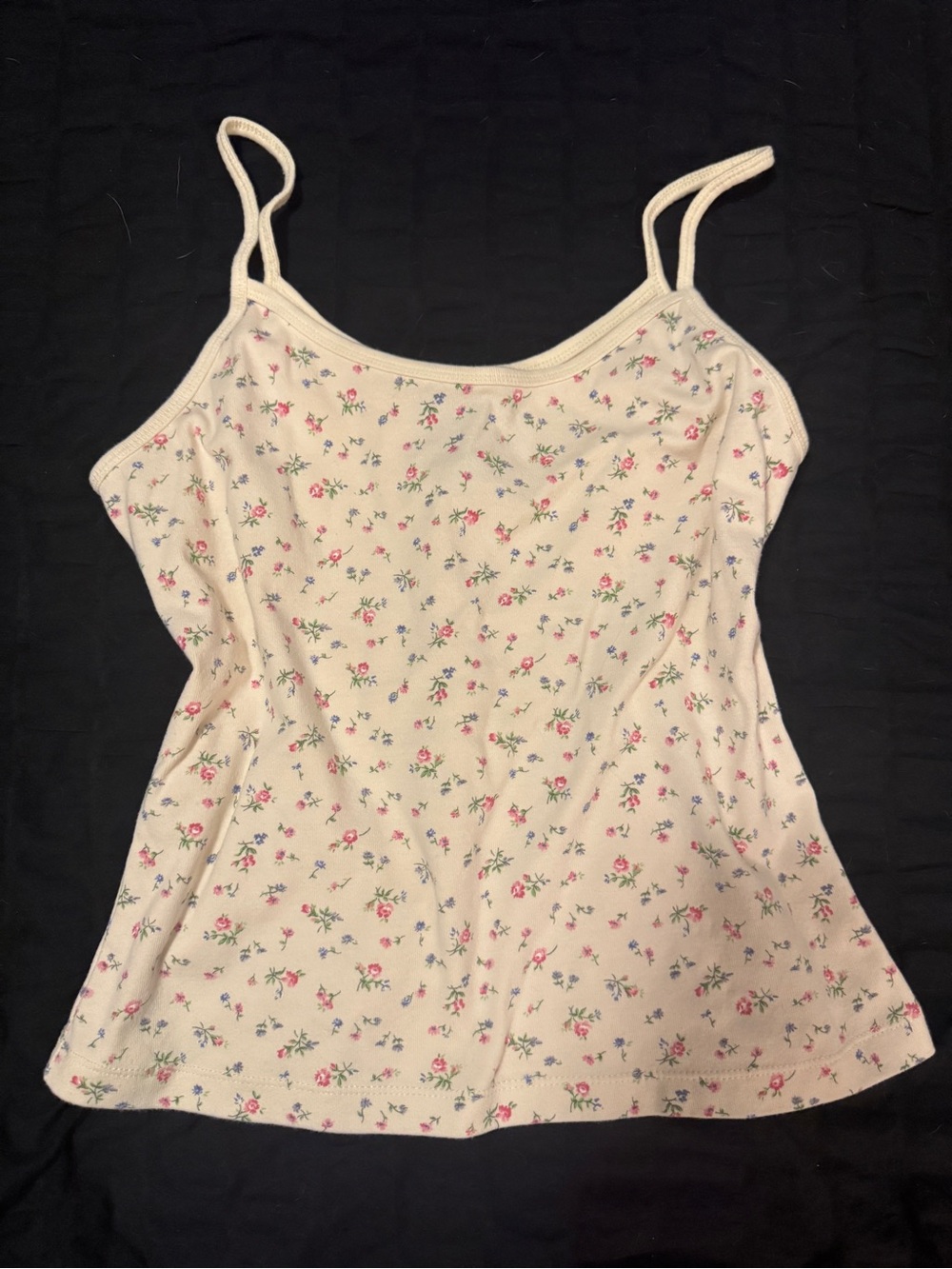 Cream Floral Spaghetti-Strap Camisole